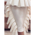 Fashion Summer Women White Skirt Ruffle Bodycon Slim Package Hip Club Night Party Wear Slim Lady Female Jupe Falda Drop Shipping